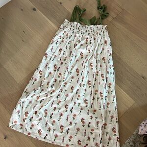 BURU tie top midi dress in floral garden size S/M